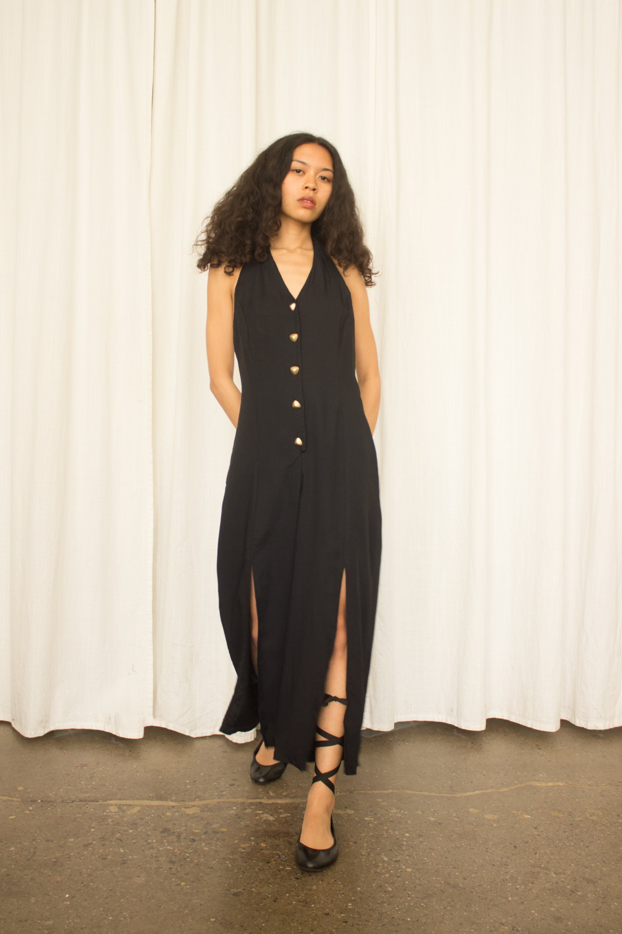 CHRISTOPHE LEMAIRE ブルーネイビー　ロングガウン CHRISTOPHE LEMAIRE ブルーネイビー ロングガウン